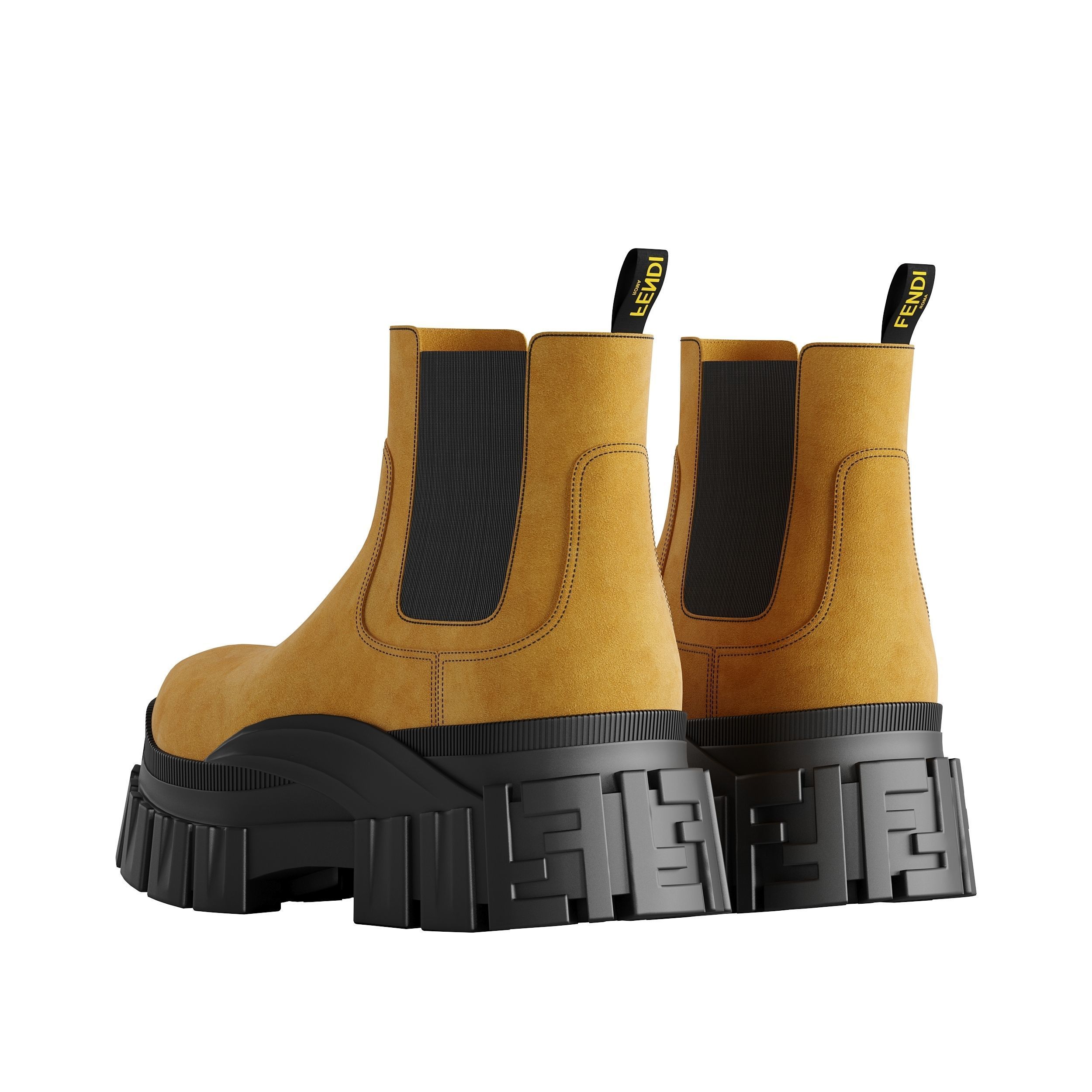 Fendi Force Chelsea boots Low-poly 3D model_3