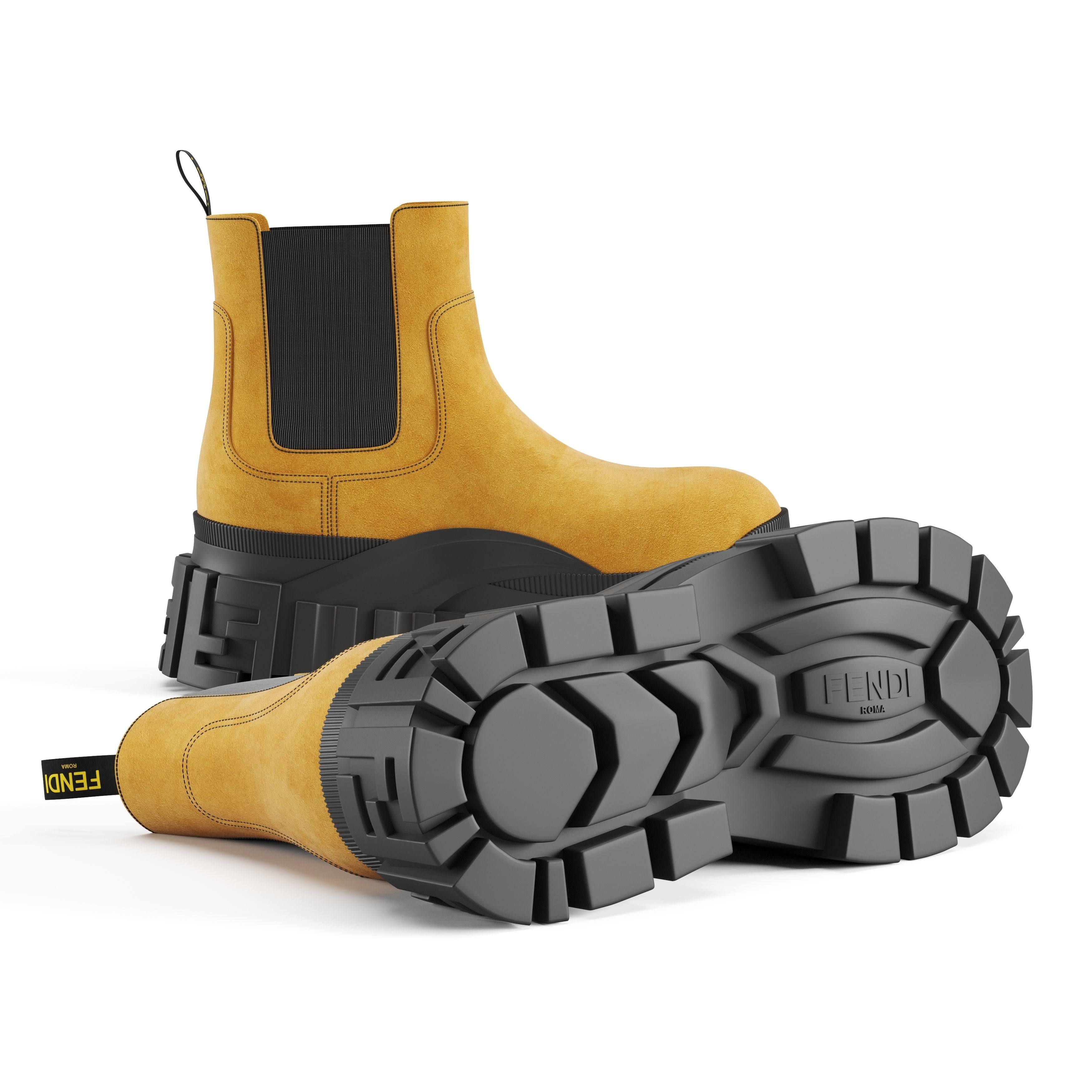 Fendi Force Chelsea boots Low-poly 3D model_4