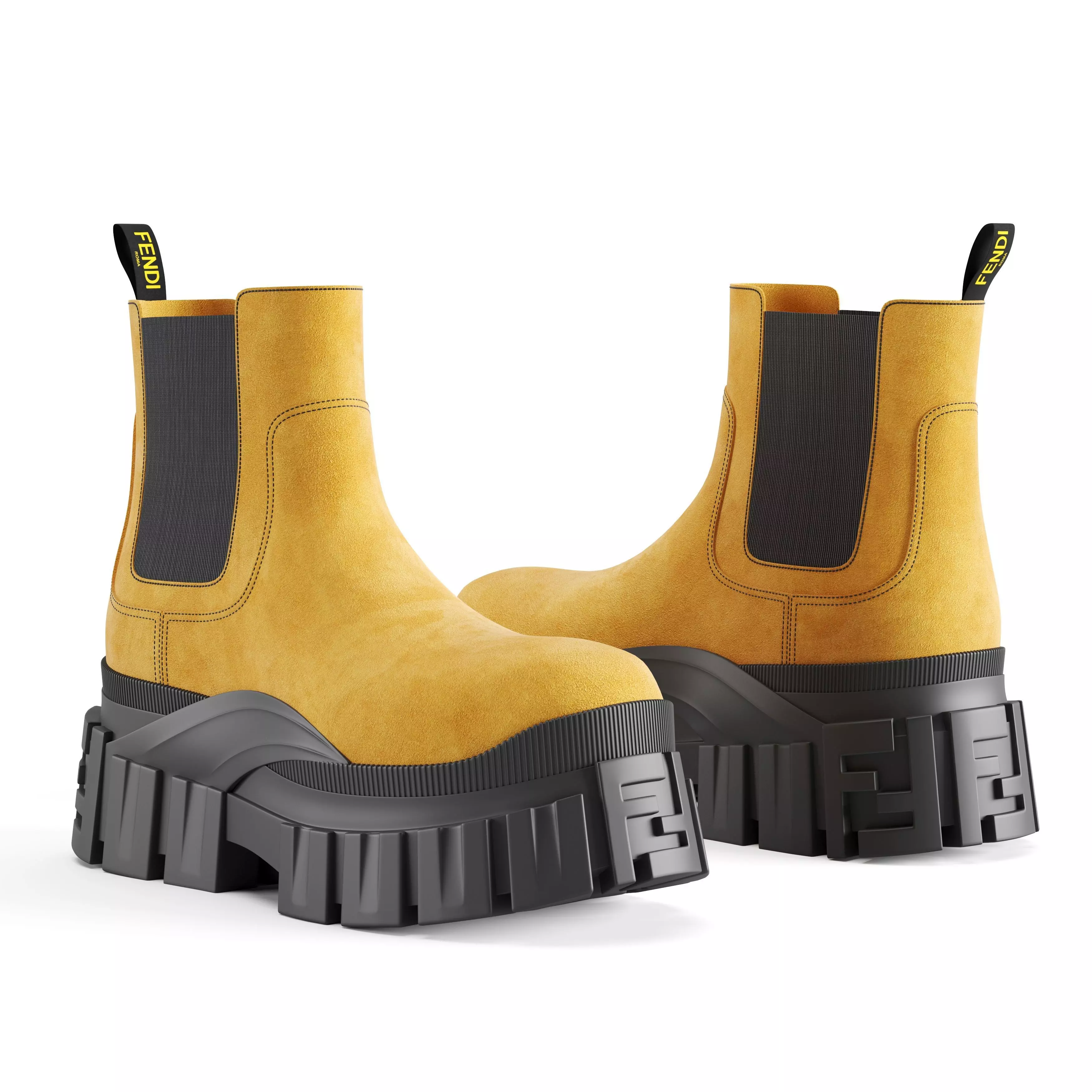 Fendi Force Chelsea boots Low-poly 3D model_0