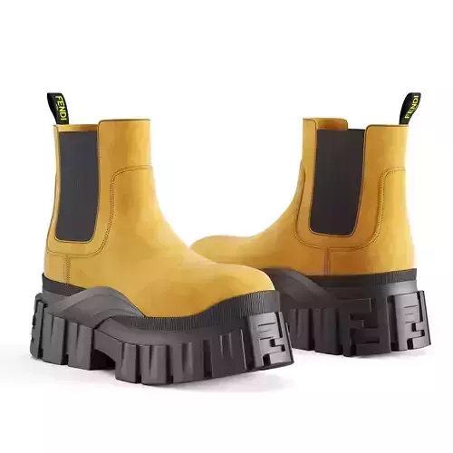 Fendi Force Chelsea boots Low-poly 3D model