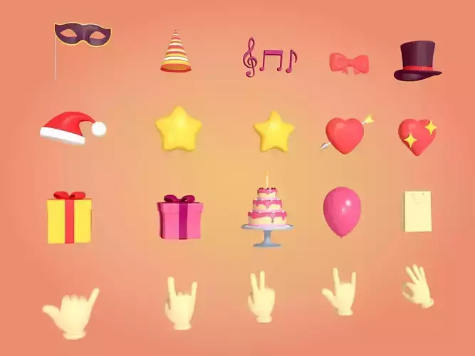 Cartoon Party Icons Pack 