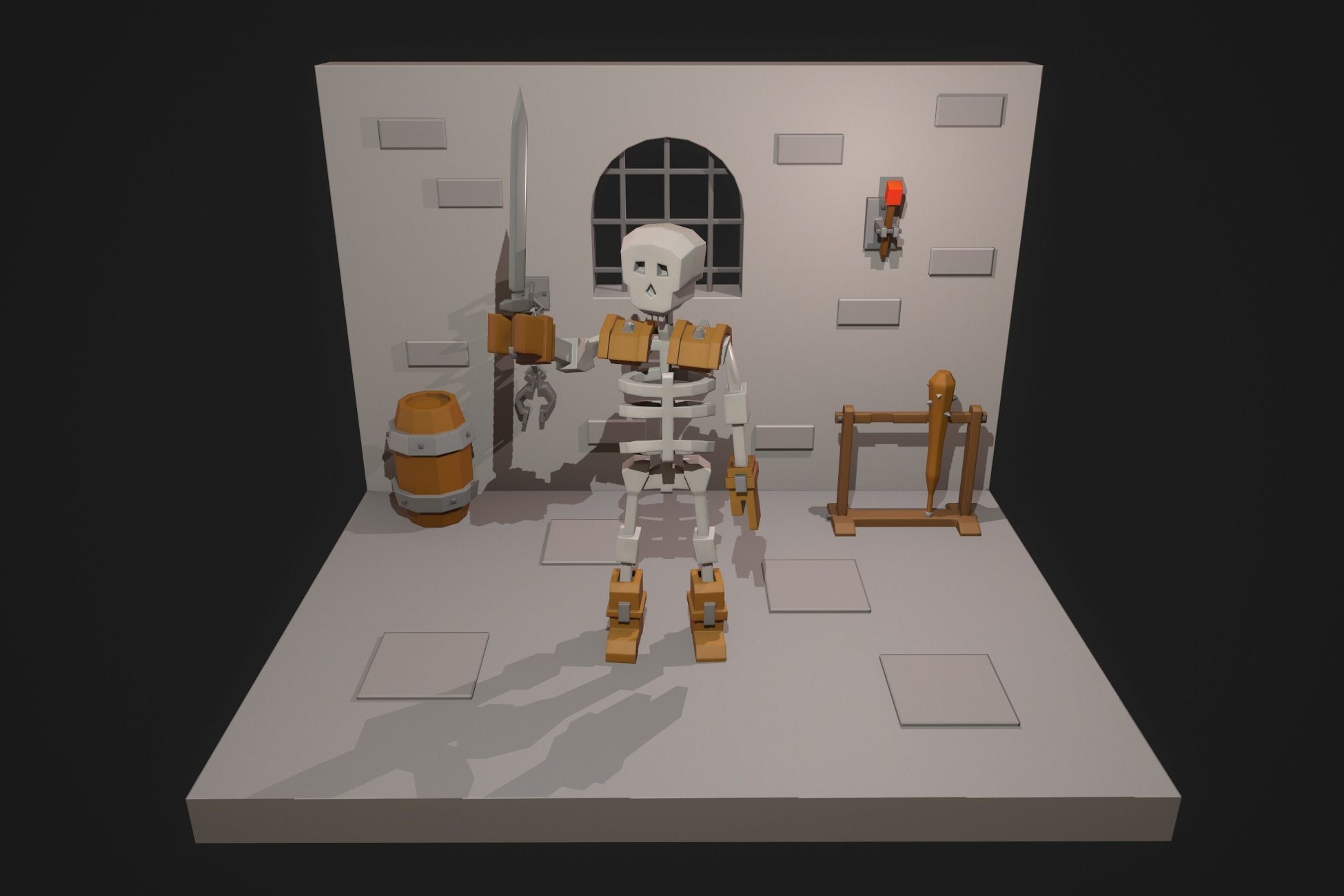 Low Poly Skeleton Free low-poly 3D model