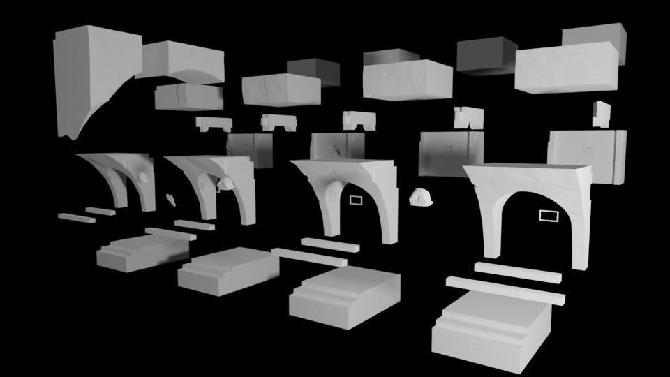 Jabbas Throne Room - Set 3 - Hangouts Area  1-18 scale Kenner 3D print model_7