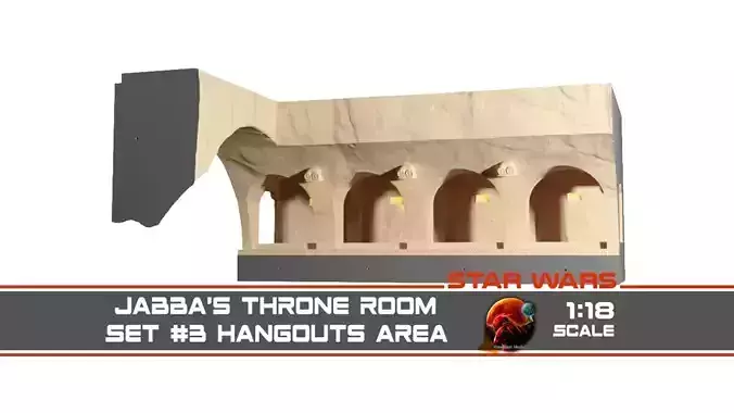 Jabbas Throne Room - Set 3 - Hangouts Area  1-18 scale Kenner 3D print model