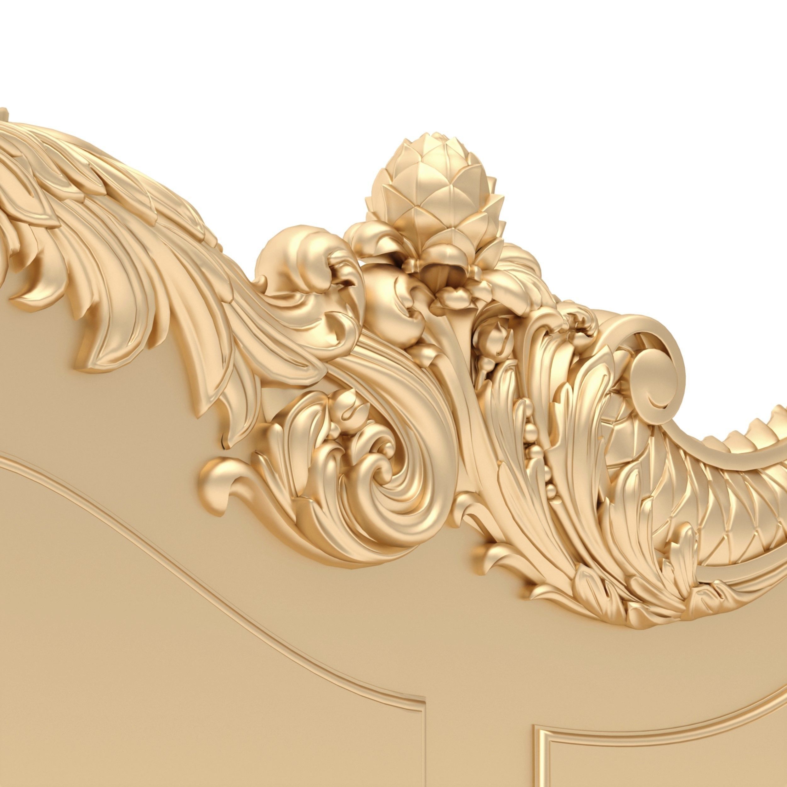 Bed Ornament Frame 5 - For CNC and Interior 3D model_5