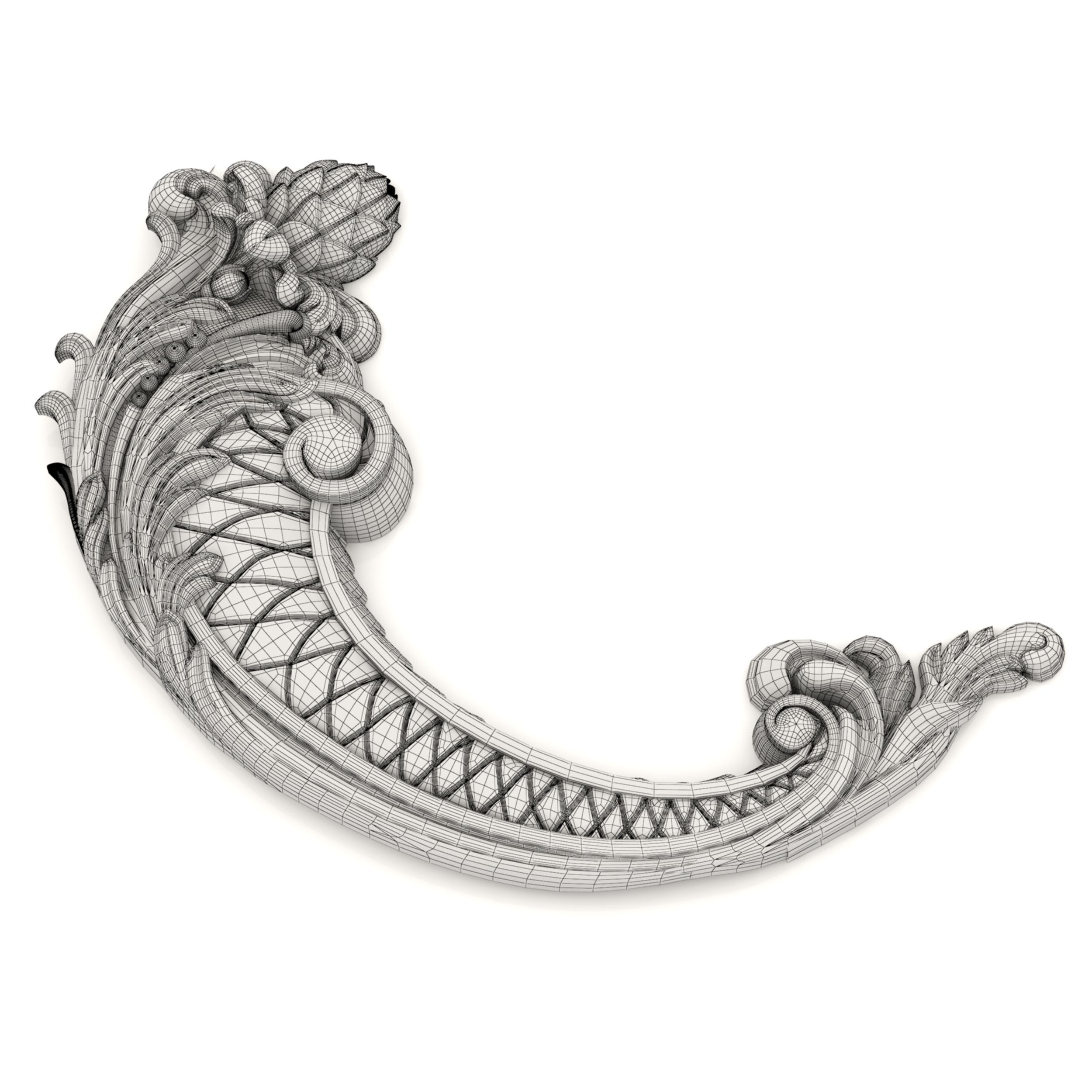 Bed Ornament Frame 5 - For CNC and Interior 3D model_3