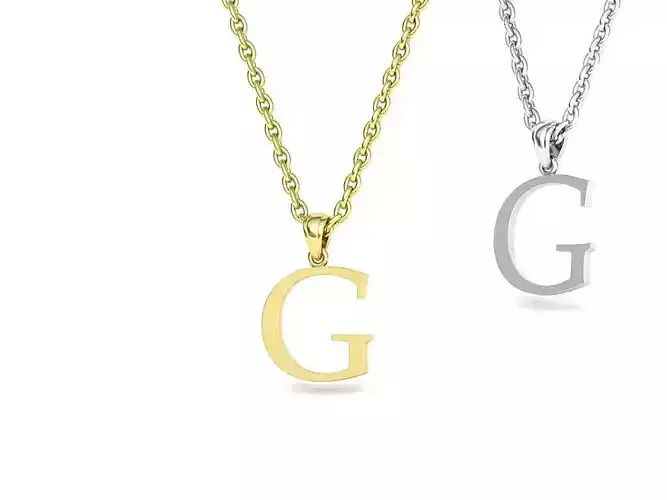 G INITIAL LETTER NECKLACE printable 3dmodel 3D print model