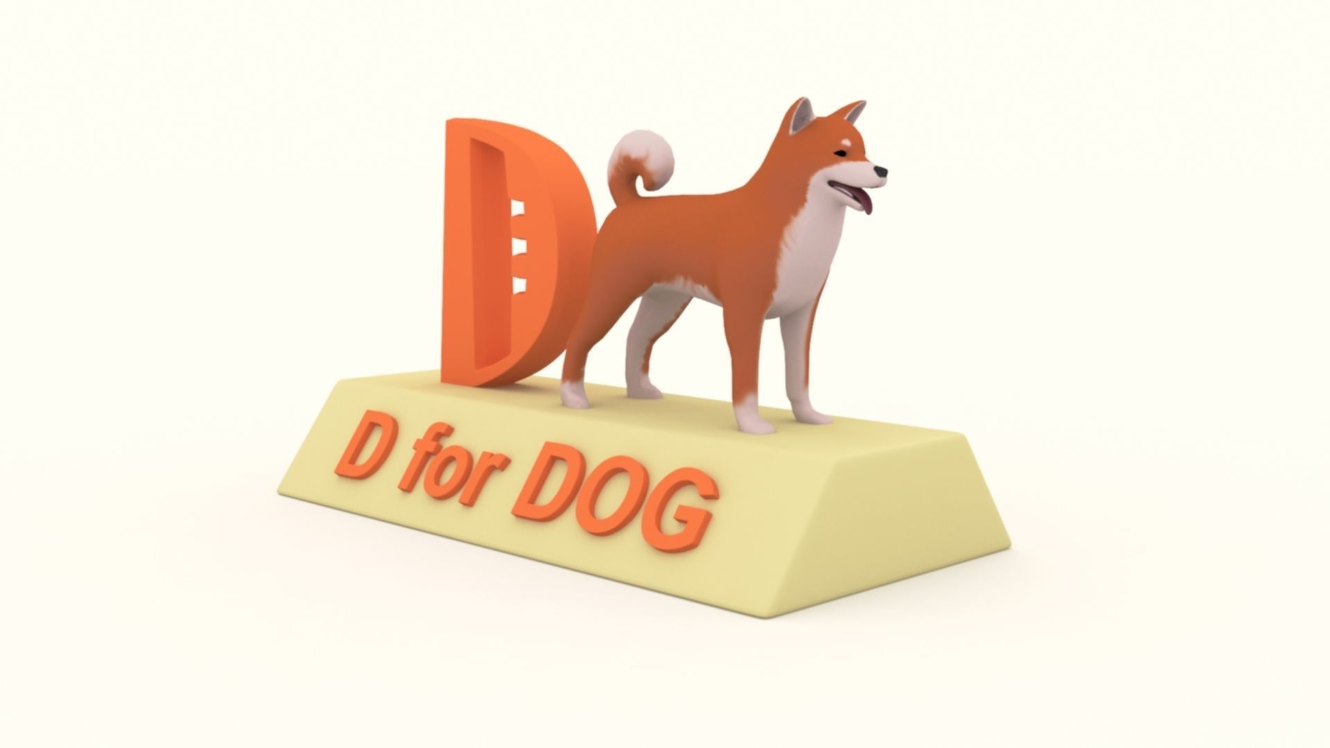 D for Dog Model 3D print model_2