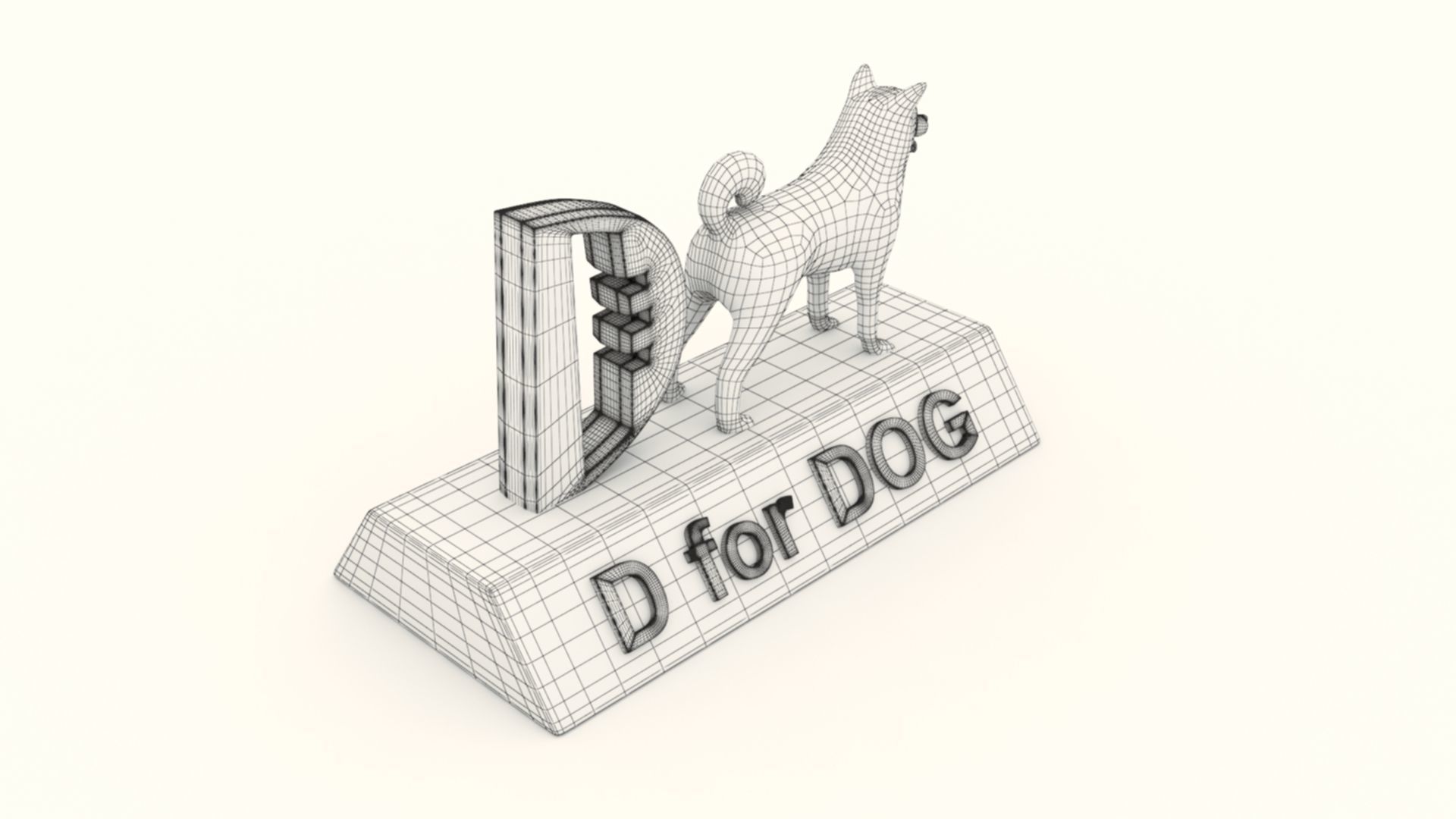 D for Dog Model 3D print model_6