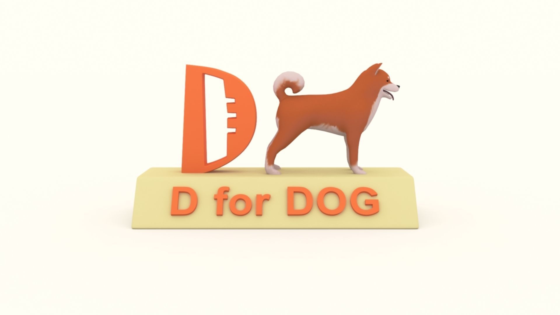 D for Dog Model 3D print model_1