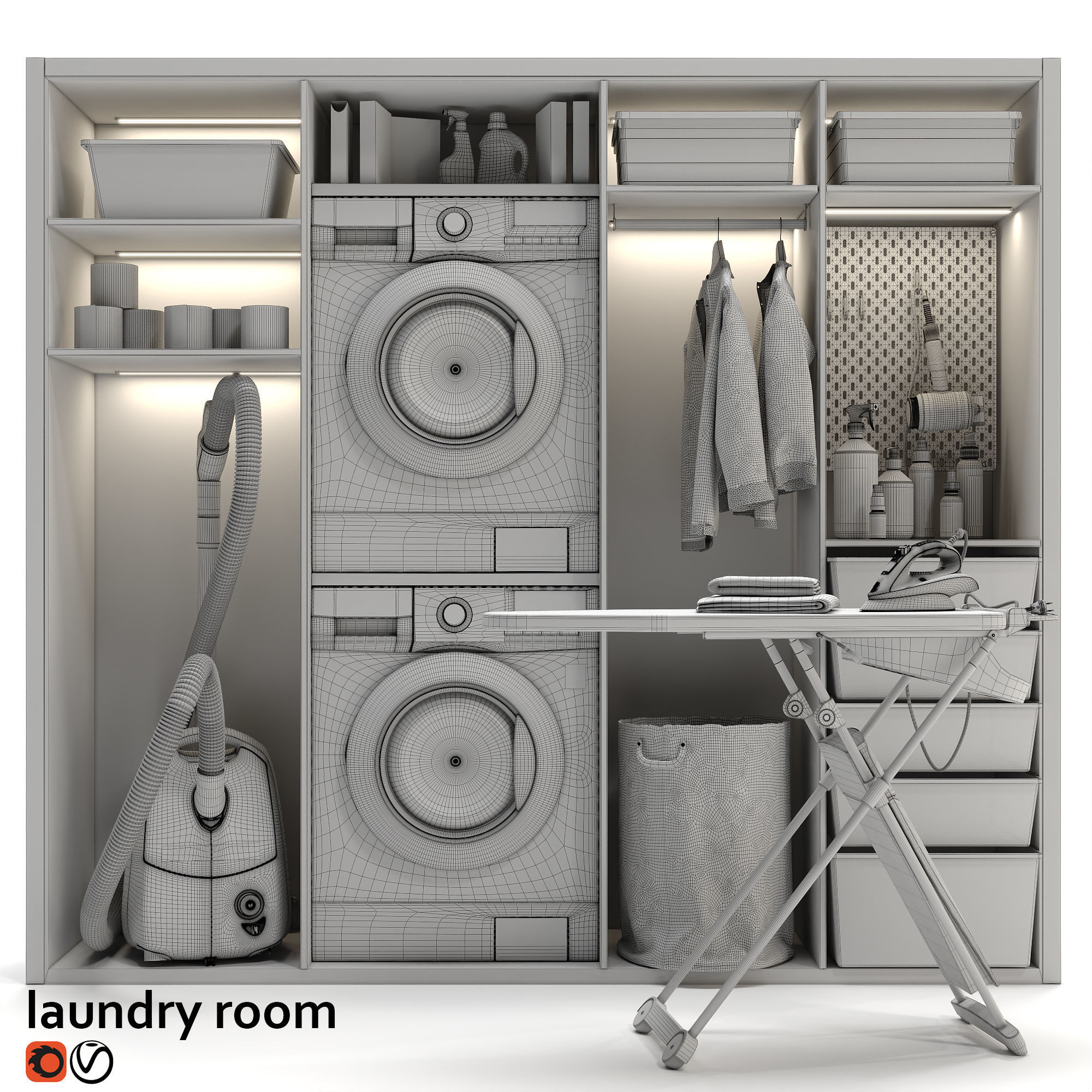 Laundry room 3D model_3