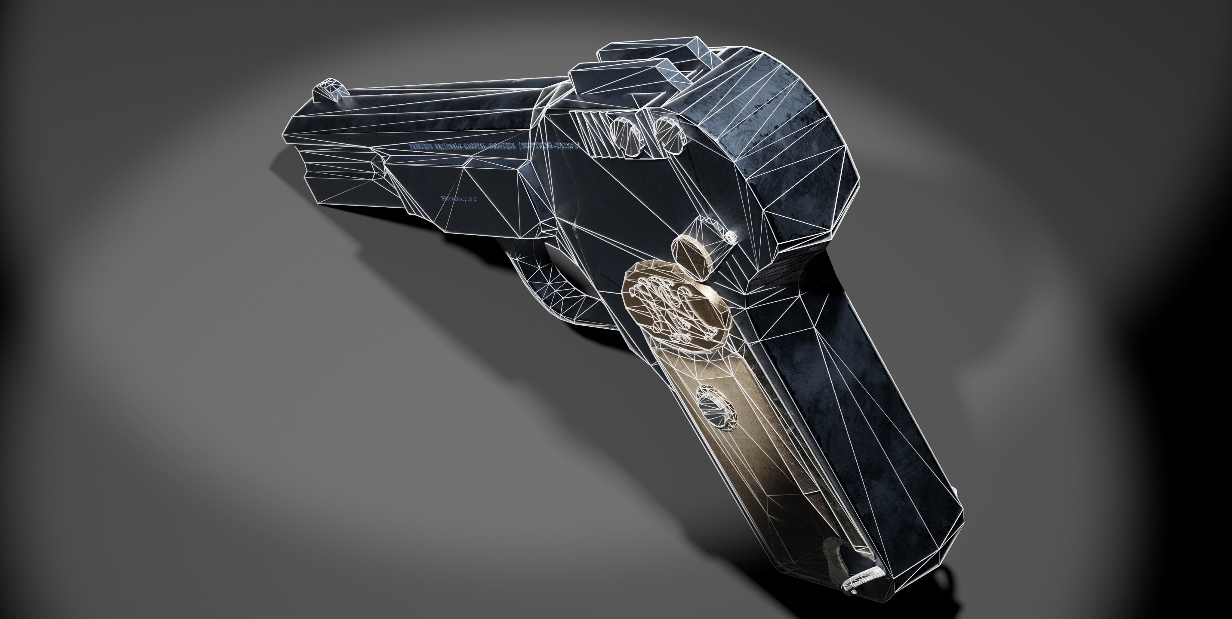 Browning FN M1900 Pistol Low-poly 3D model_10
