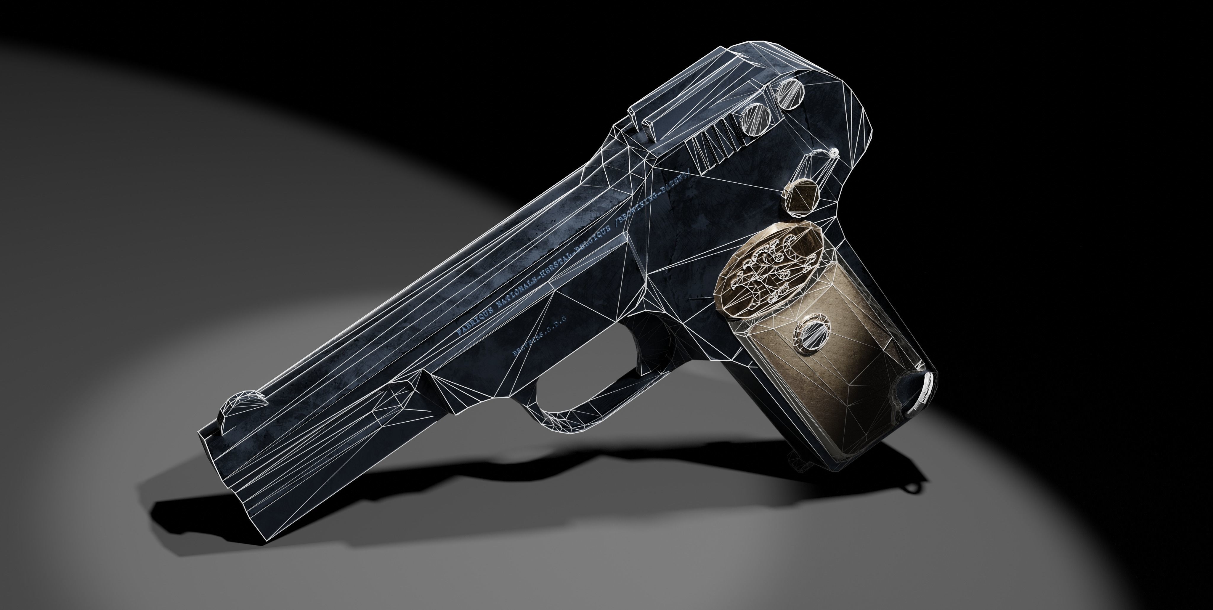 Browning FN M1900 Pistol Low-poly 3D model_1