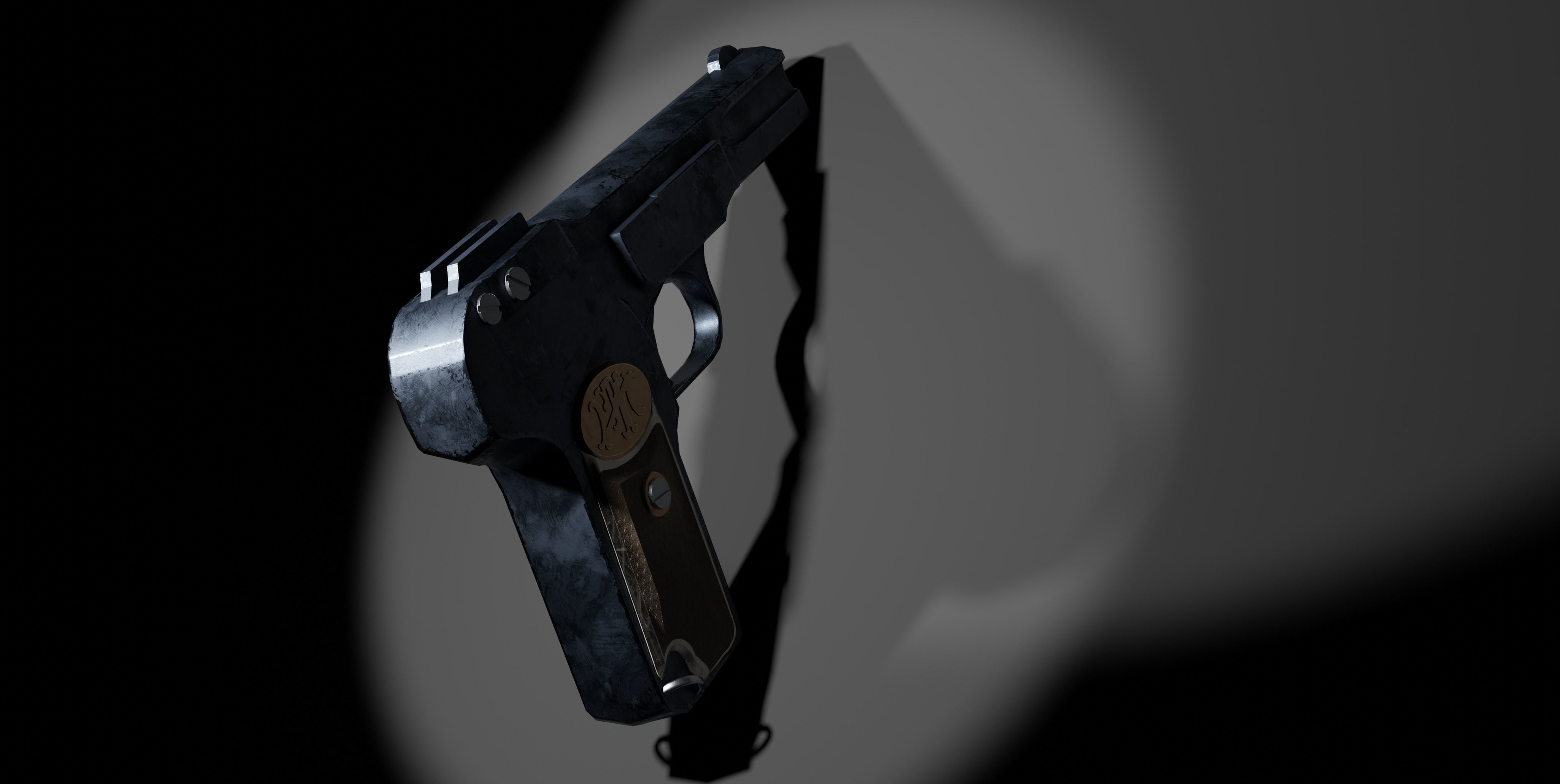 Browning FN M1900 Pistol Low-poly 3D model_12