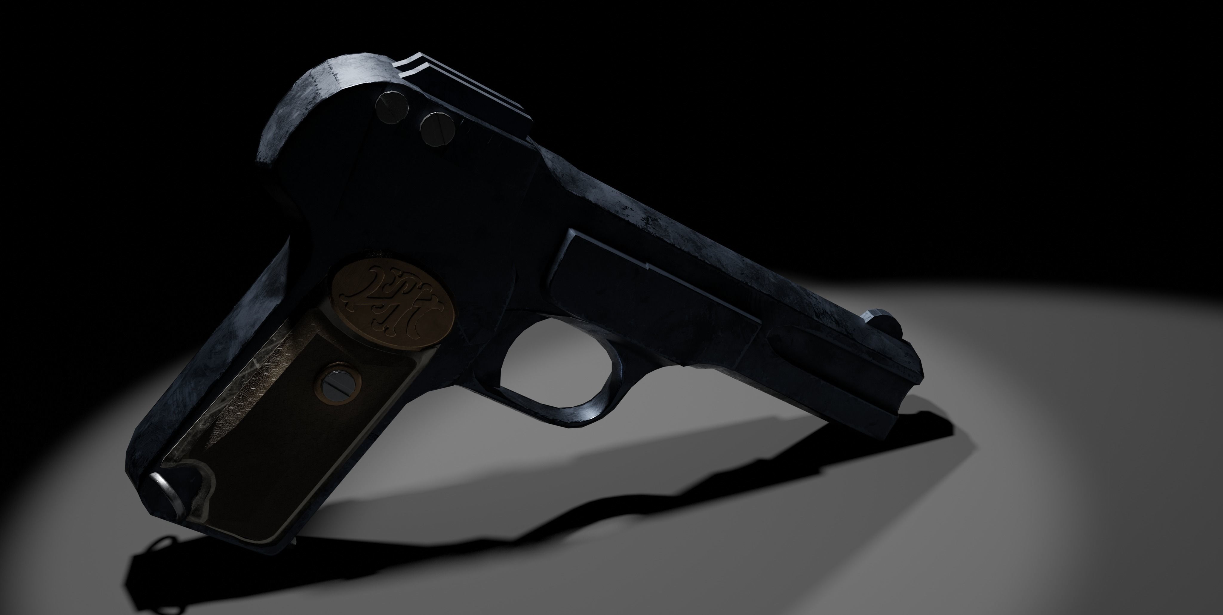 Browning FN M1900 Pistol Low-poly 3D model_15