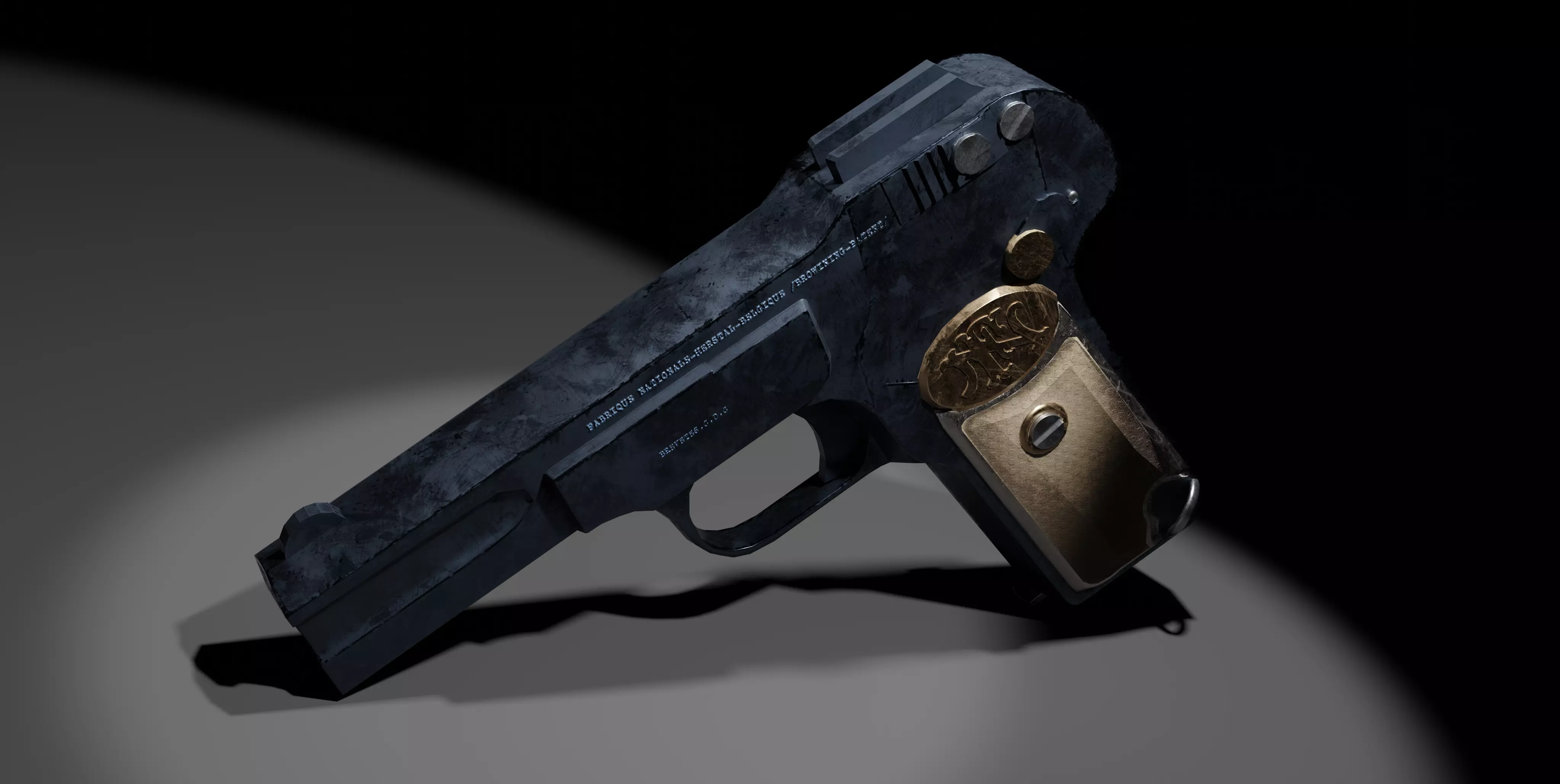 Browning FN M1900 Pistol Low-poly 3D model_0