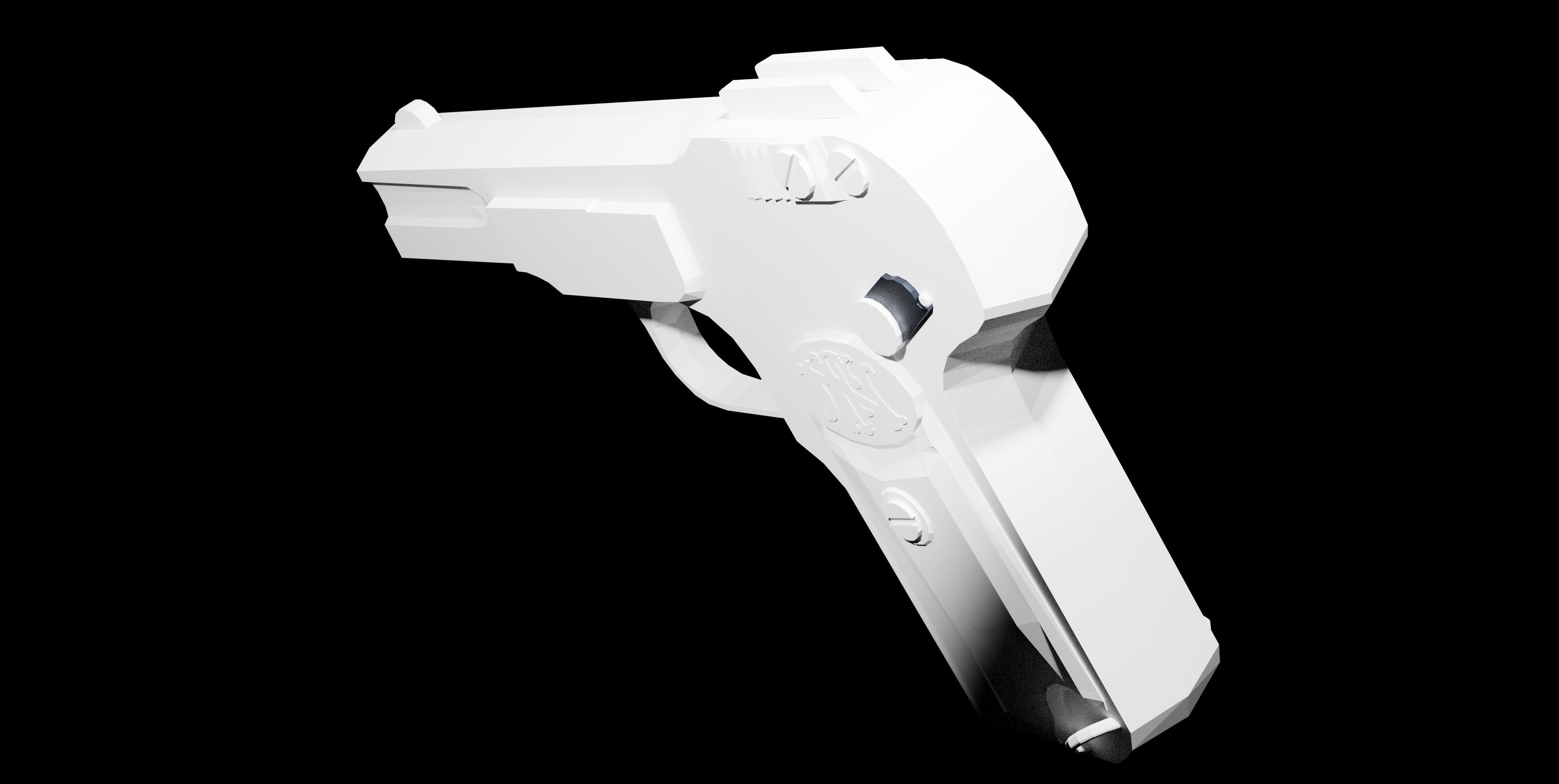Browning FN M1900 Pistol Low-poly 3D model_11