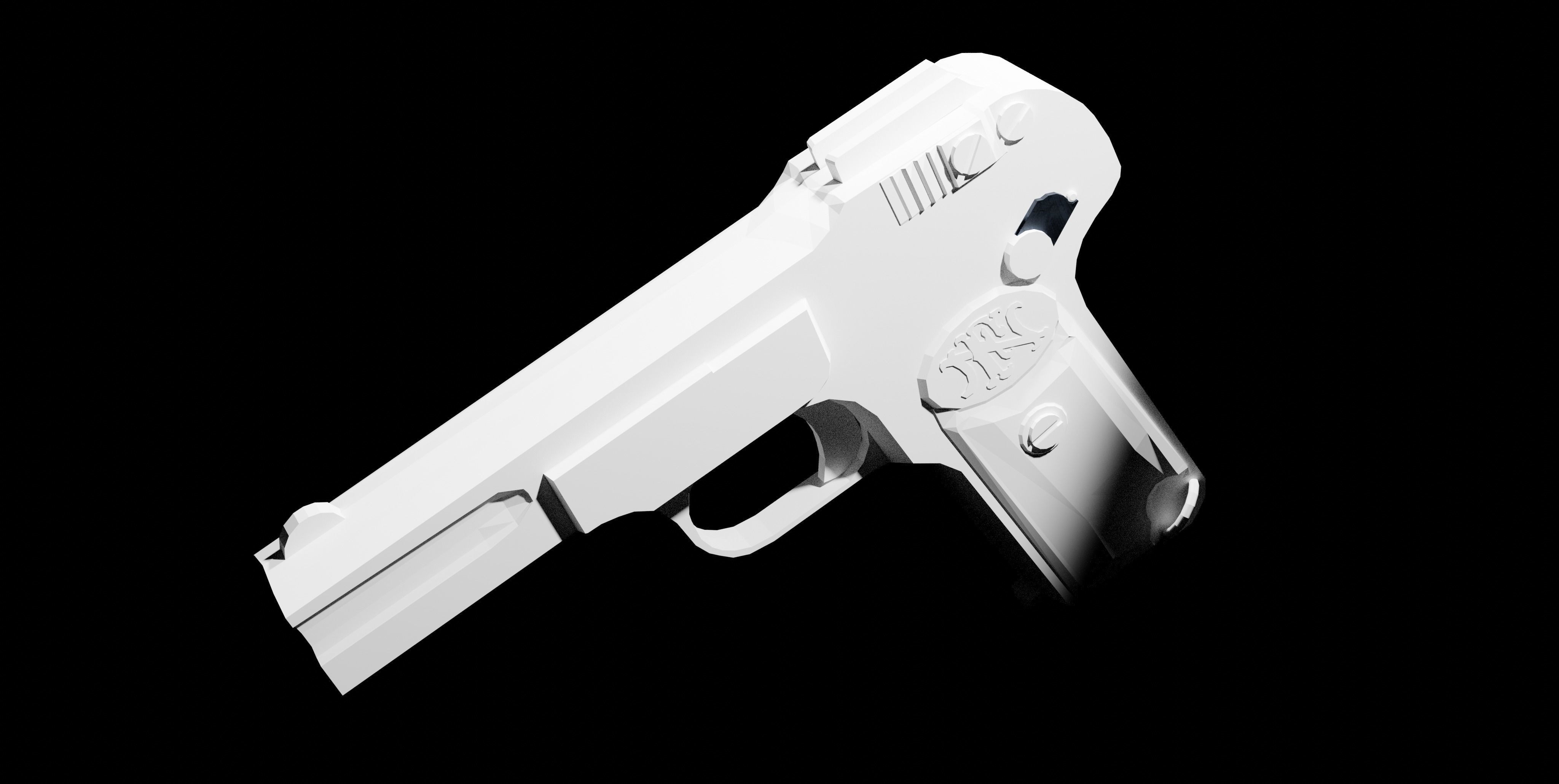 Browning FN M1900 Pistol Low-poly 3D model_2