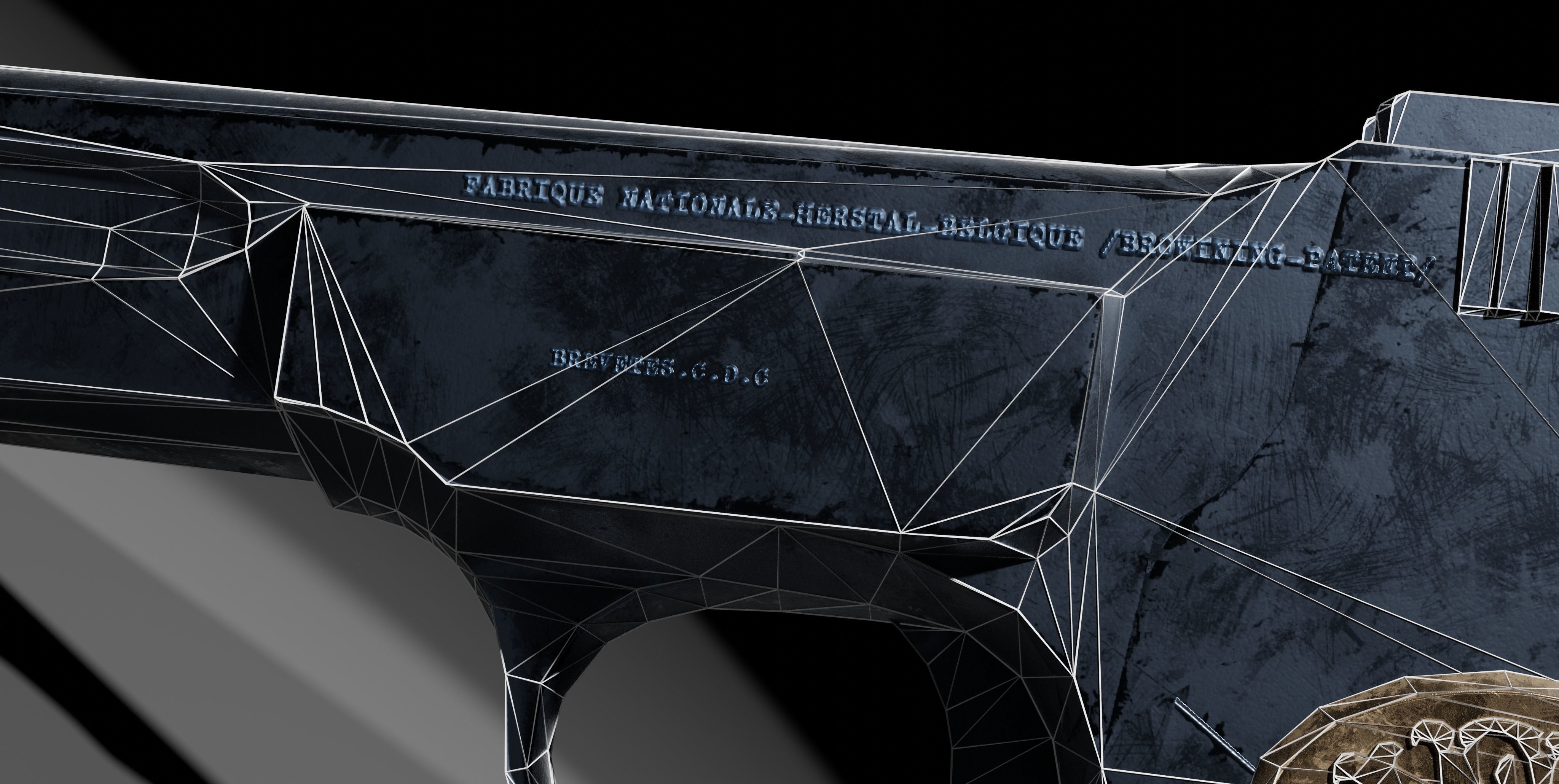 Browning FN M1900 Pistol Low-poly 3D model_31