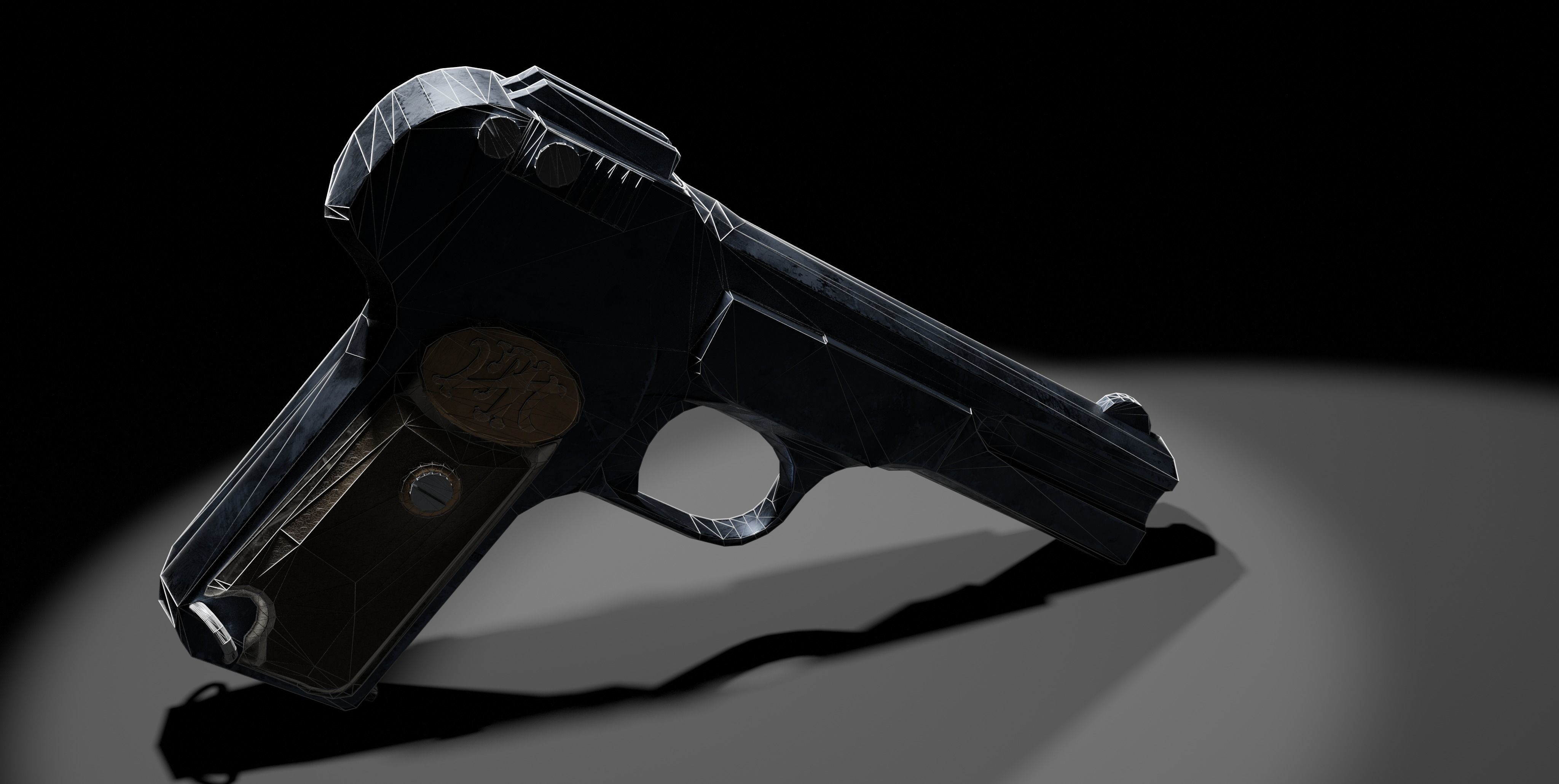 Browning FN M1900 Pistol Low-poly 3D model_16