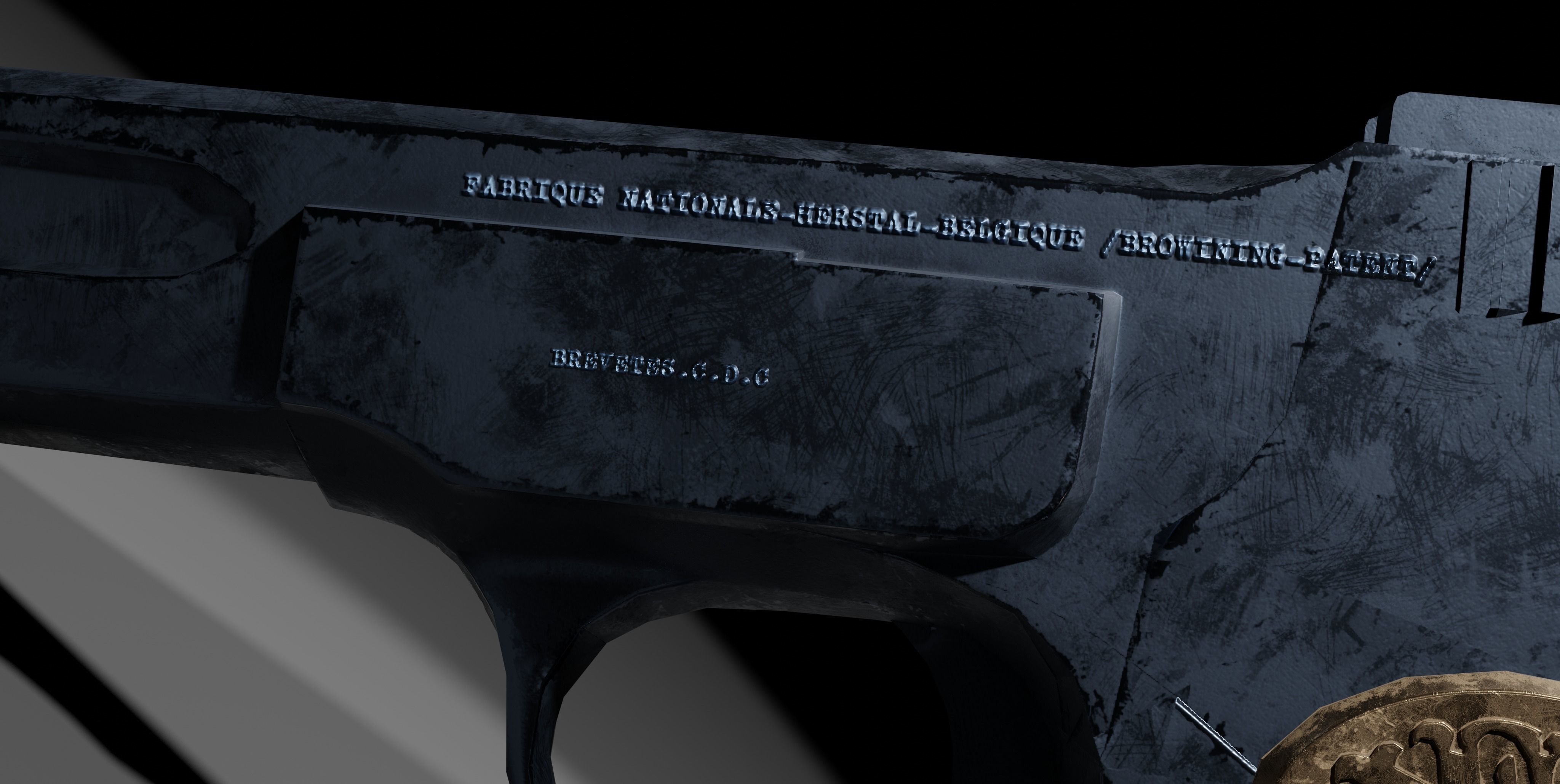 Browning FN M1900 Pistol Low-poly 3D model_30