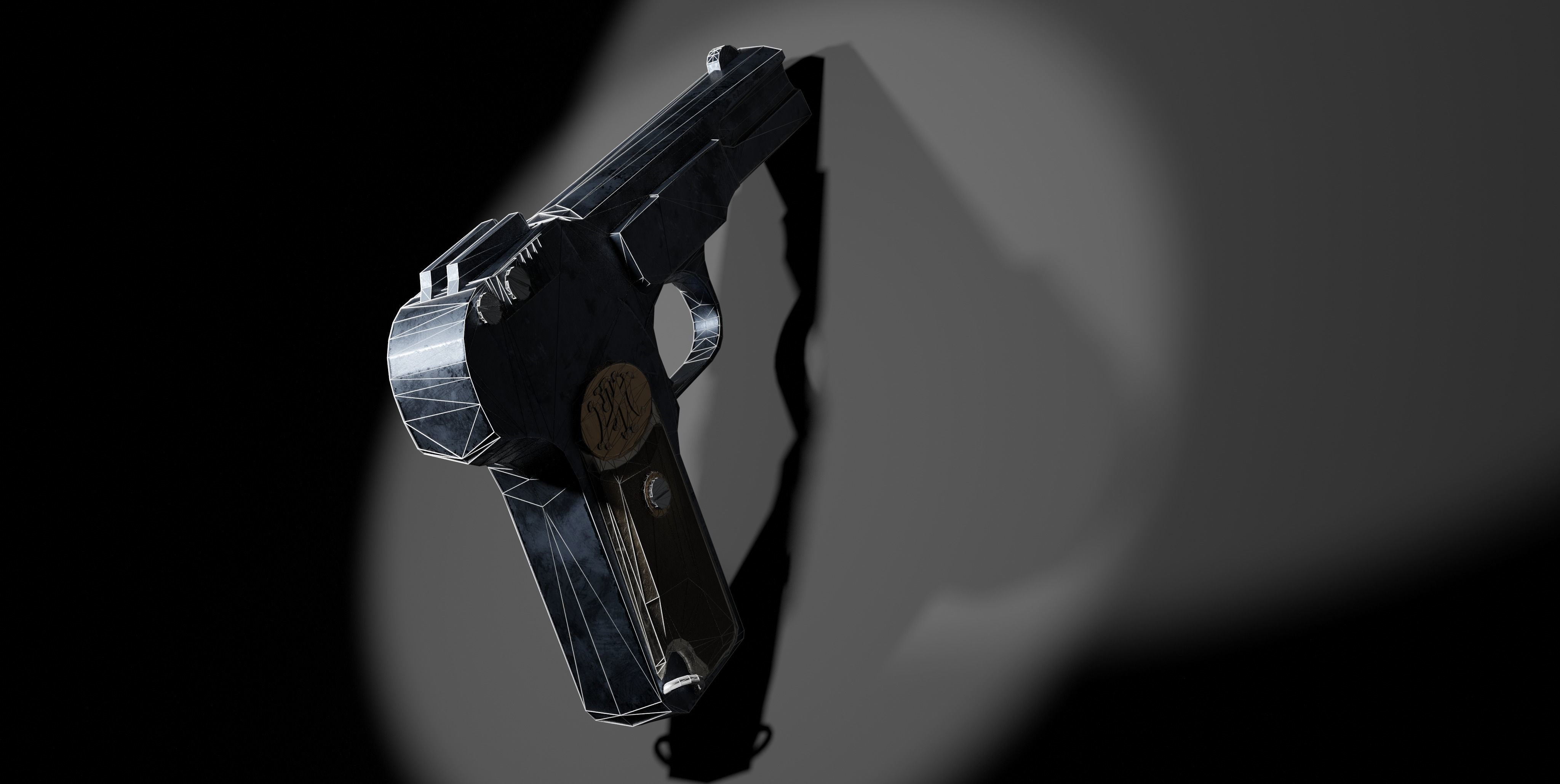 Browning FN M1900 Pistol Low-poly 3D model_13