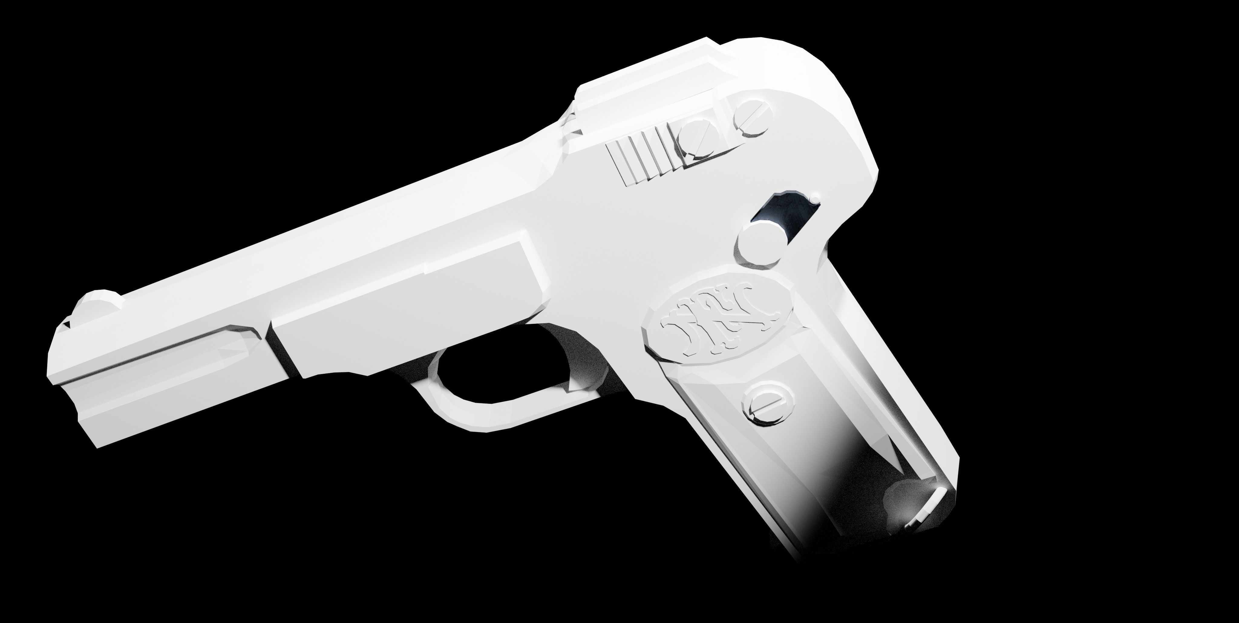 Browning FN M1900 Pistol Low-poly 3D model_5