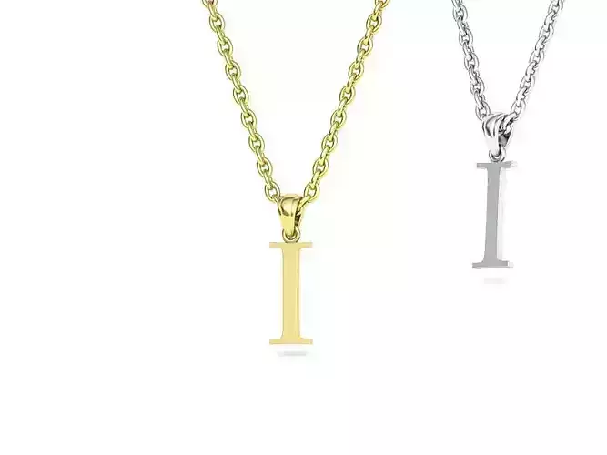 I INITIAL LETTER NECKLACE printable 3dmodel 3D print model