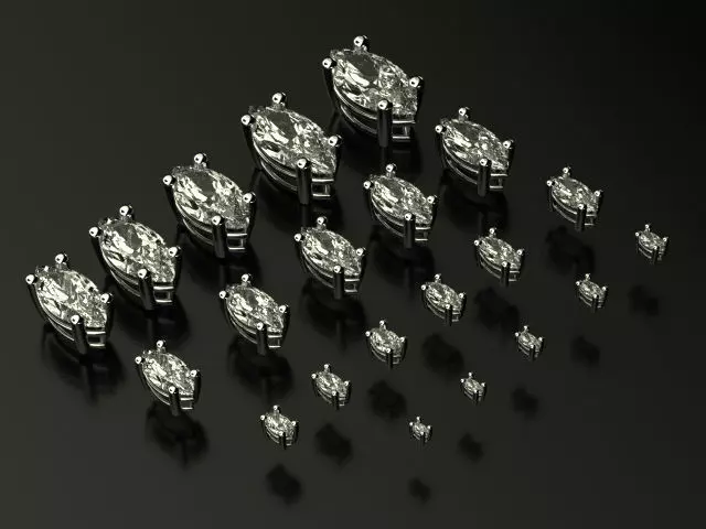 Head - bezel Marquise stone 21 part S00007 3D print model
