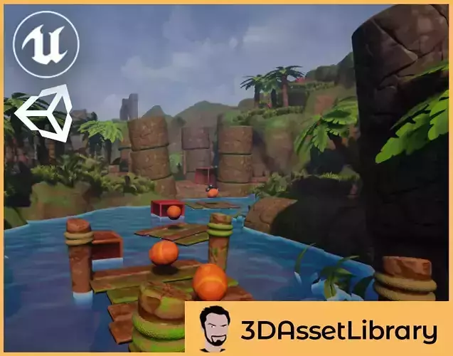 The Platformer Vol 1 For Unreal And Unity Low-poly 3D model