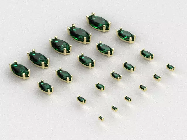 Head - bezel Marquise stone 21 part S00008 3D print model