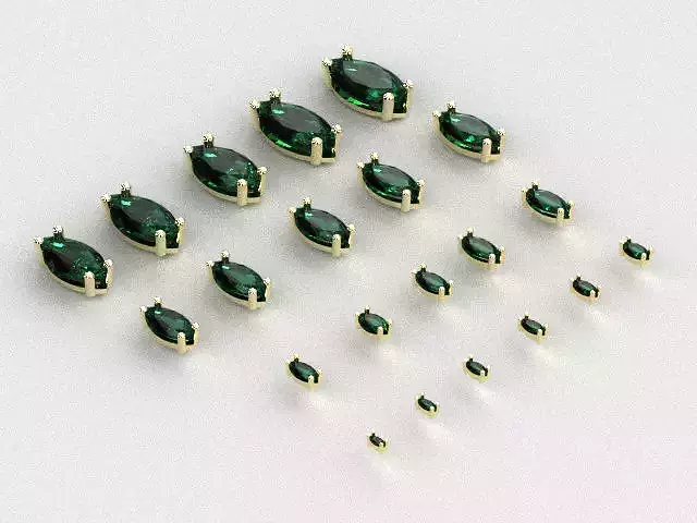 Head - bezel Marquise  stone 21 part S00008 3D print model