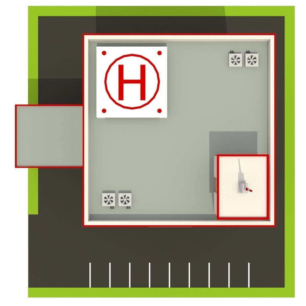 Isometric Cartoon Low Poly Hospital Building 3D model Low-poly 3D model_6