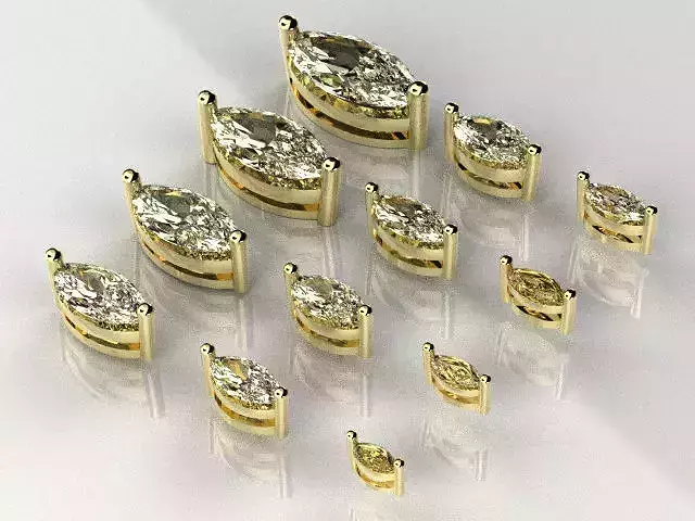 Head - bezel Marquise  stone 12 part S00007 3D print model