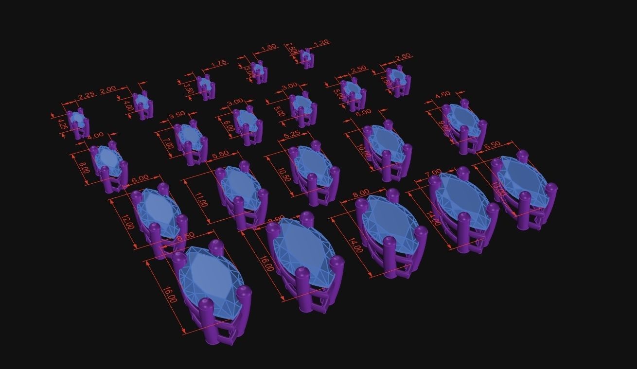 Head - bezel Pear  Marquise 99 part 3D Model Collection_26