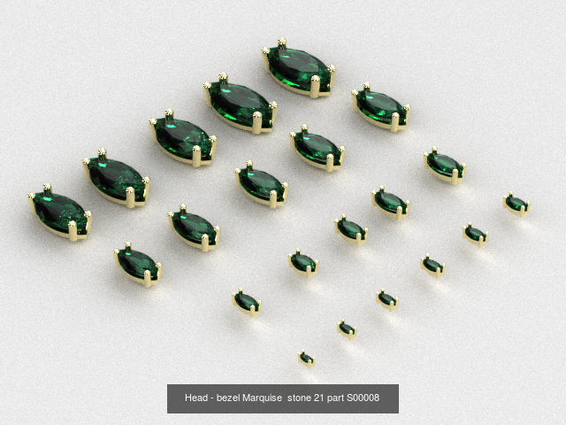 Head - bezel Pear  Marquise 99 part 3D Model Collection_5