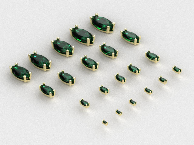 Head - bezel Pear  Marquise 99 part 3D Model Collection_9