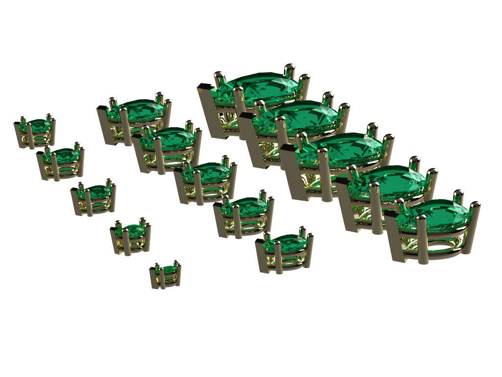 Head - bezel Pear  Marquise 99 part 3D Model Collection_41