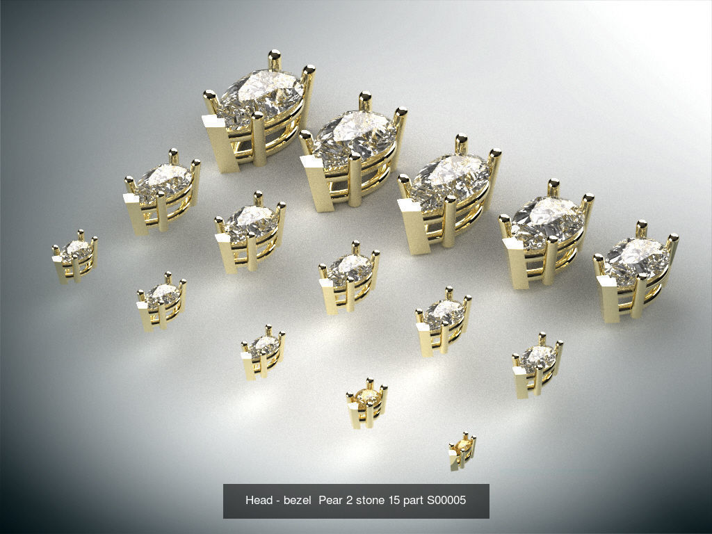 Head - bezel Pear  Marquise 99 part 3D Model Collection_2