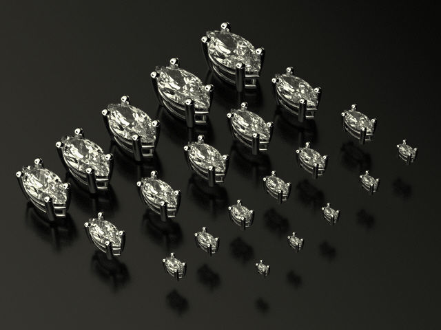 Head - bezel Pear  Marquise 99 part 3D Model Collection_21