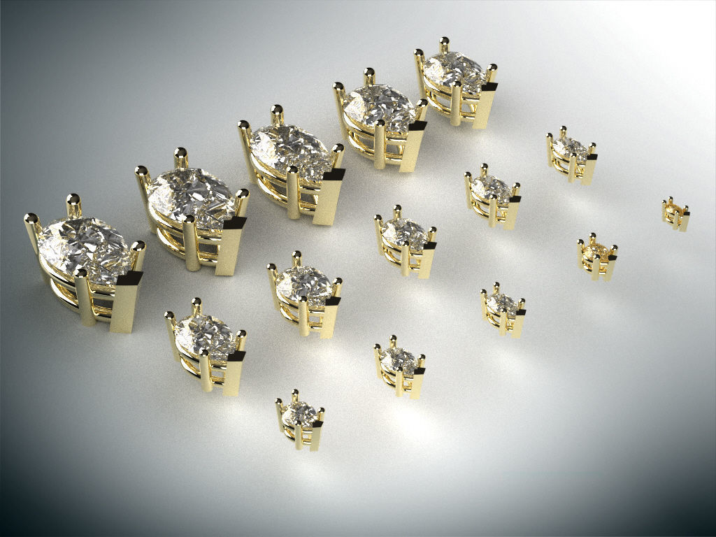 Head - bezel Pear  Marquise 99 part 3D Model Collection_43