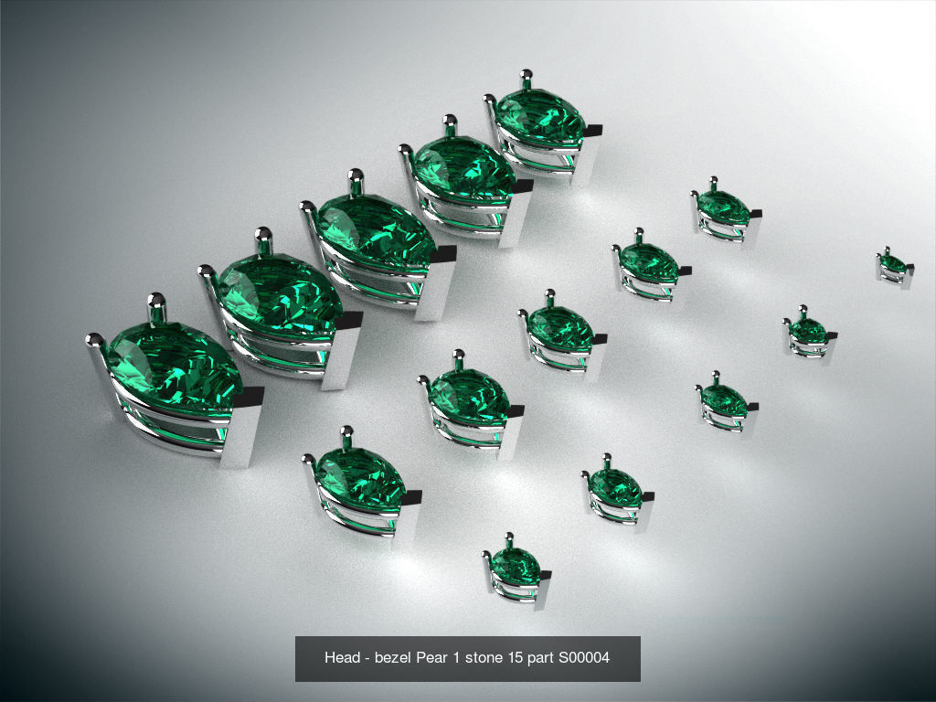 Head - bezel Pear  Marquise 99 part 3D Model Collection_1