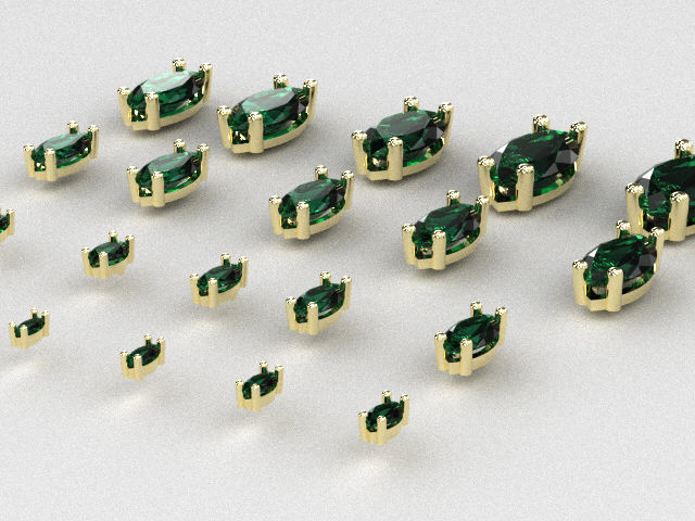 Head - bezel Pear  Marquise 99 part 3D Model Collection_16