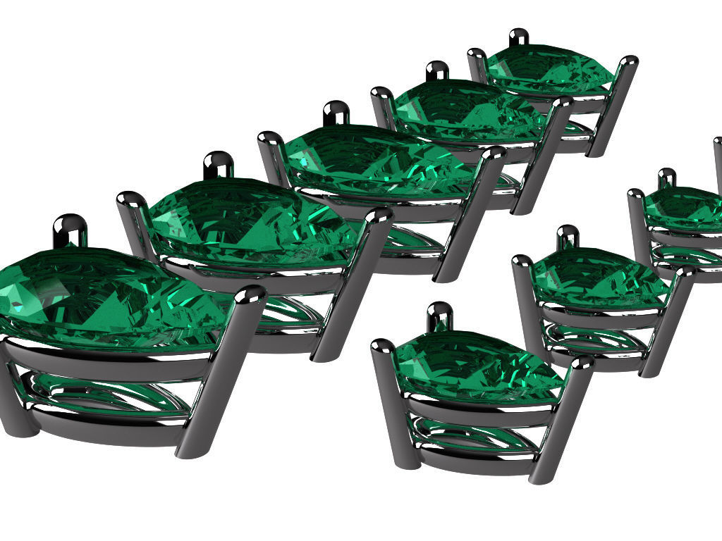 Head - bezel Pear  Marquise 99 part 3D Model Collection_33