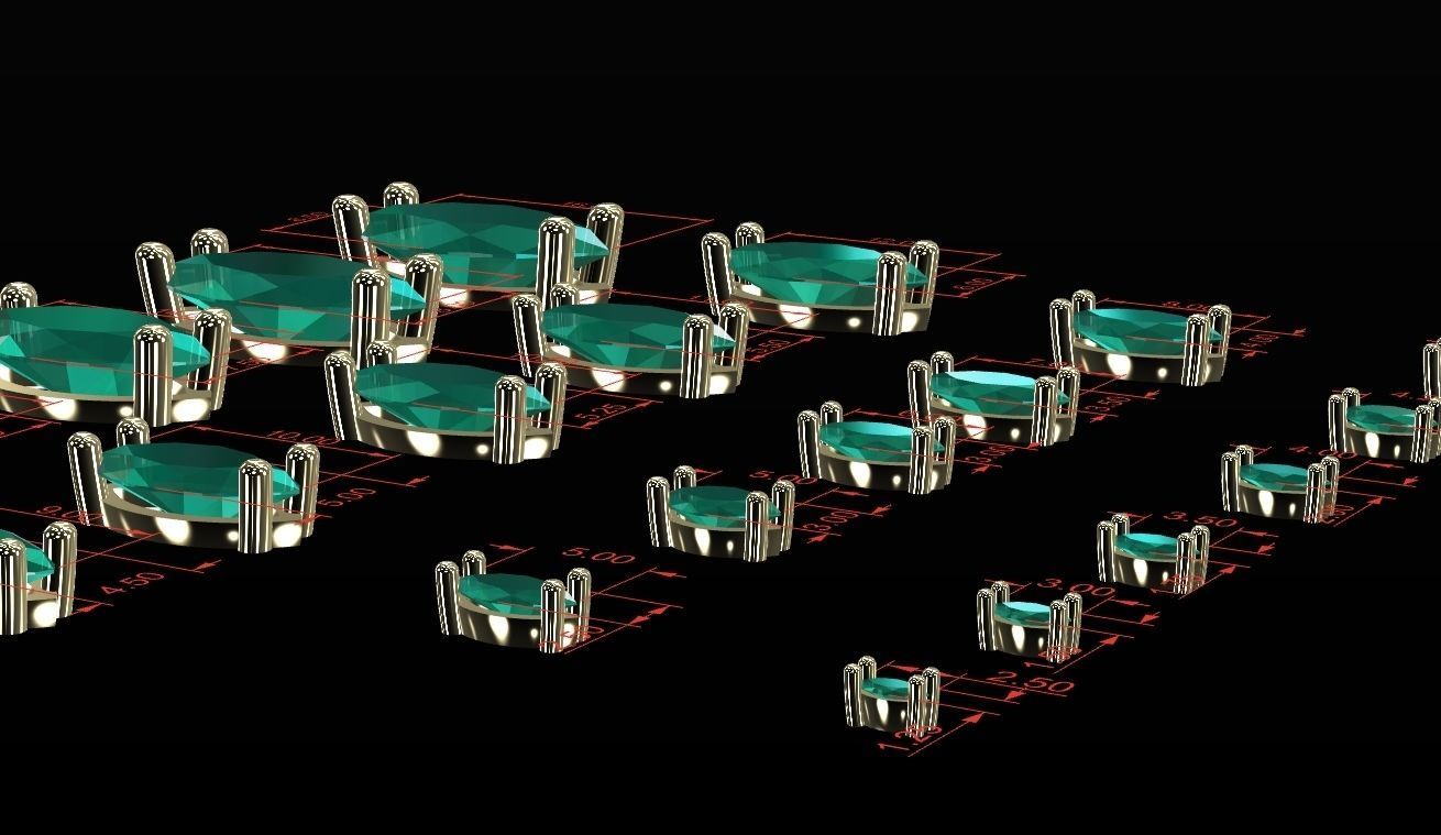 Head - bezel Pear  Marquise 99 part 3D Model Collection_15