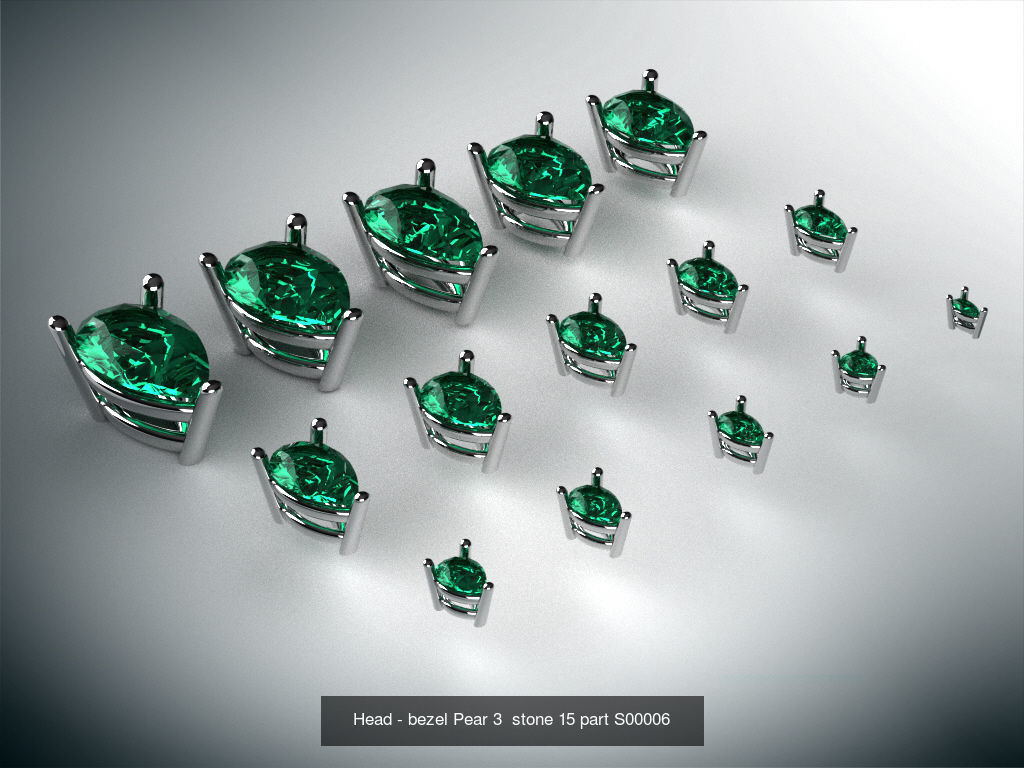 Head - bezel Pear  Marquise 99 part 3D Model Collection_3