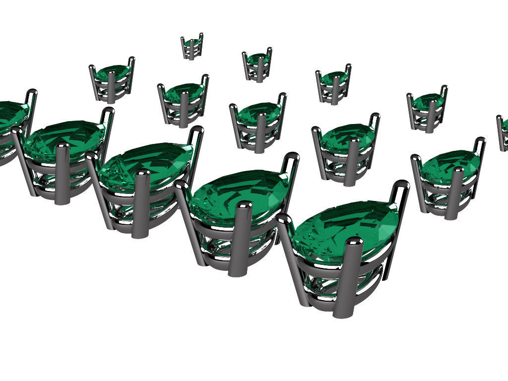 Head - bezel Pear  Marquise 99 part 3D Model Collection_30