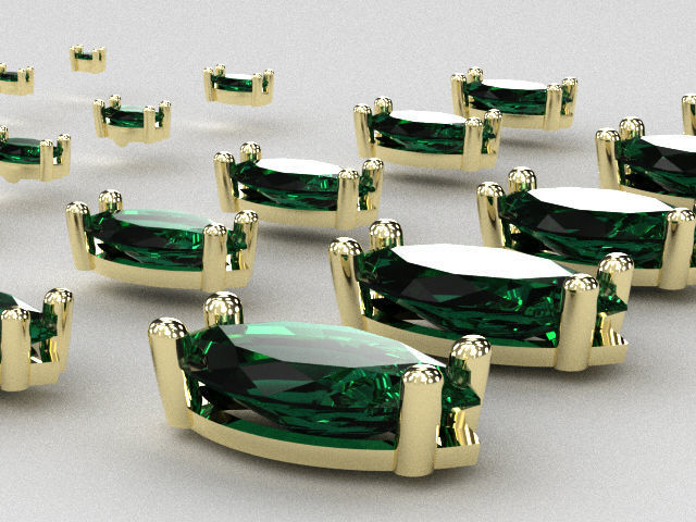 Head - bezel Pear  Marquise 99 part 3D Model Collection_10