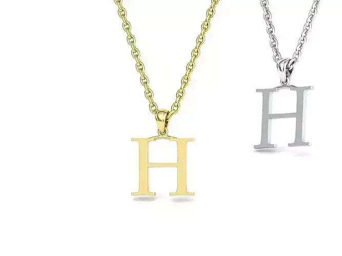 H INITIAL LETTER NECKLACE printable 3dmodel  3D print model