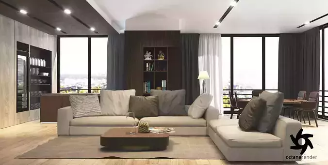 Living room Octane Render
